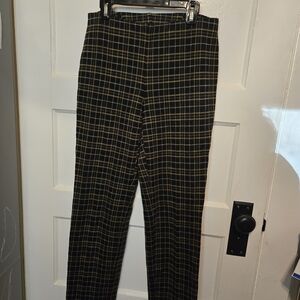 J. Jill Black and Tan Plaid Slim Leg Pants